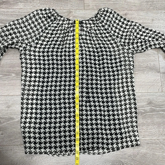 NWT Talbots 100% Silk Houndstooth Blouse with Black Camisole S - Picture 8 of 15